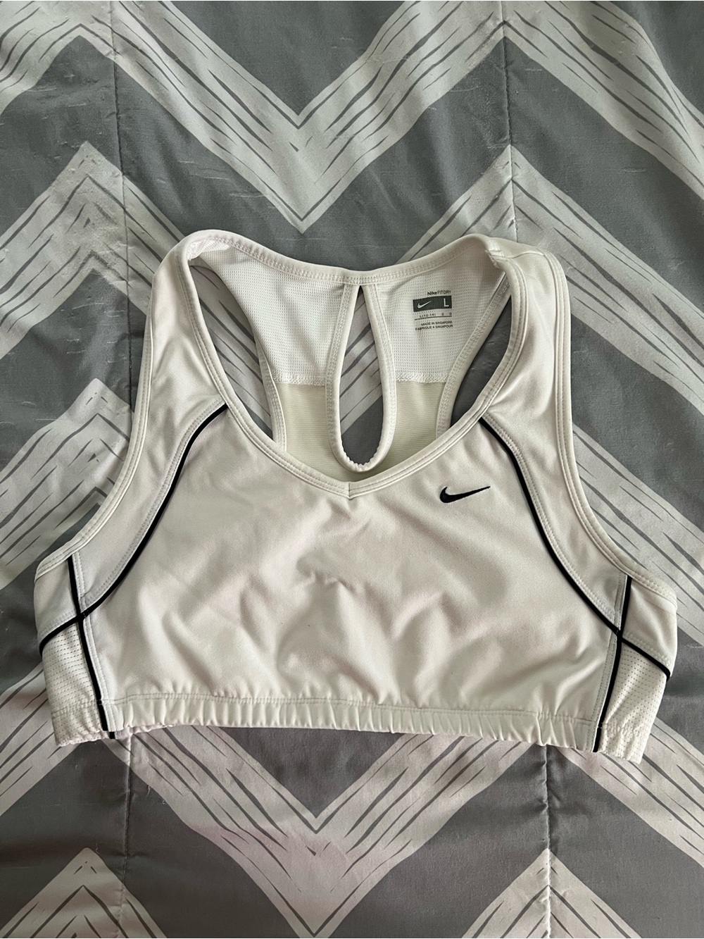 Nike White Dri-FIT Sports Bra